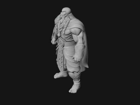 Barbarian Warlord Statue Design 18 - 3D Print Model 3D Print Model