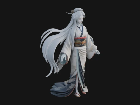 Crescent Crown Priestess Statue Design 8 - 3D Print Model 3D 프린트 모델
