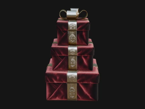 Stacked Gift Boxes Ornament Design 1 - 3D Print Model 3D 프린트 모델