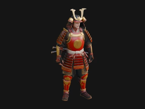 Samurai Armor Display Statue Design 9 - 3D Print Model 3D 프린트 모델