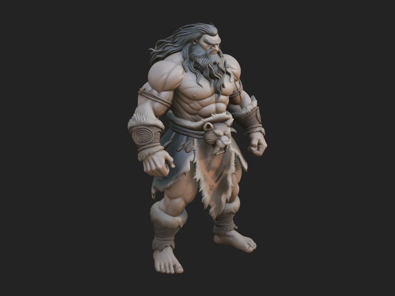 Barbarian Warlord Statue Design 19 - 3D Print Model 3D Print Model .c4d .max .obj .3ds .fbx .stl .blend 