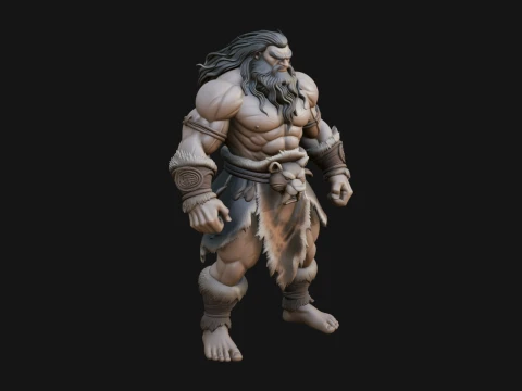 Barbarian Warlord Statue Design 19 - 3D Print Model 3D 프린트 모델