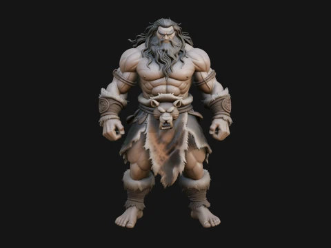 Barbarian Warlord Statue Design 19 - 3D Print Model 3D Print Model