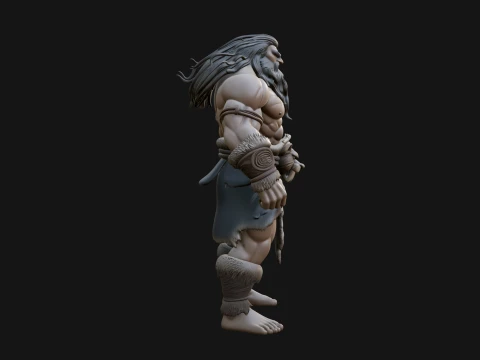 Barbarian Warlord Statue Design 19 - 3D Print Model 3D Print Model