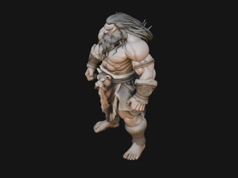 Barbarian Warlord Statue Design 19 - 3D Print Model 3D Print Model