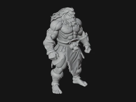 Barbarian Warlord Statue Design 19 - 3D Print Model 3D Print Model