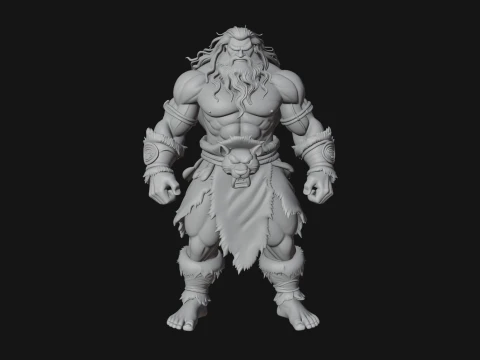 Barbarian Warlord Statue Design 19 - 3D Print Model 3D Print Model