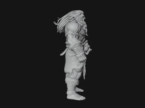 Barbarian Warlord Statue Design 19 - 3D Print Model 3D Print Model