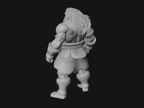 Barbarian Warlord Statue Design 19 - 3D Print Model 3D Print Model