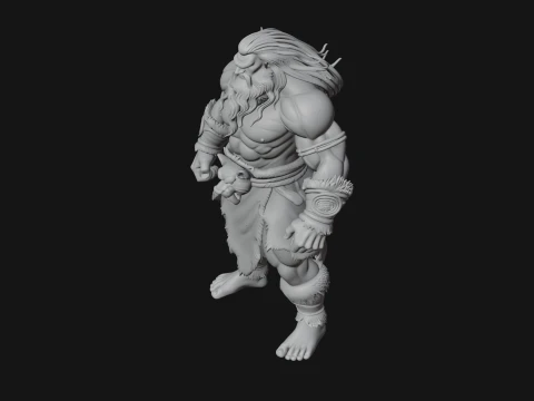 Barbarian Warlord Statue Design 19 - 3D Print Model 3D Print Model