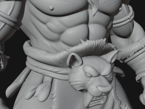Barbarian Warlord Statue Design 19 - 3D Print Model 3D Print Model