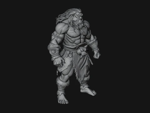 Barbarian Warlord Statue Design 19 - 3D Print Model 3D Print Model