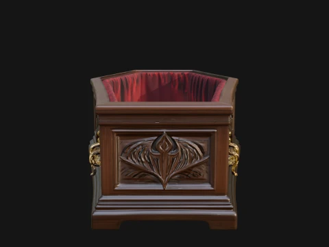 Open Wooden Coffin Model Design 1 - 3D Print Model 3D Print Model