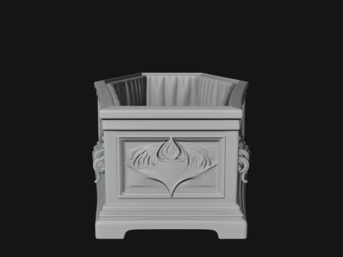 Open Wooden Coffin Model Design 1 - 3D Print Model 3D Print Model