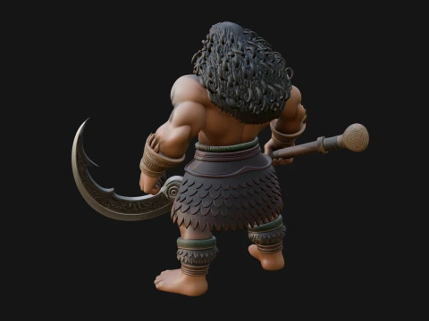 Barbarian with Axe Statue Design 9 - 3D Print Model 3D Print Model