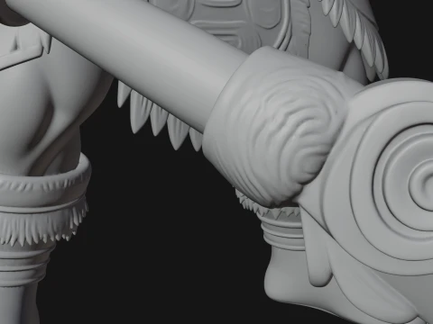 Barbarian with Axe Statue Design 9 - 3D Print Model 3D Print Model