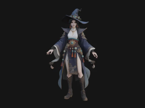Witch Hat Sorcerer Statue Design 19 - 3D Print Model 3D Print Model