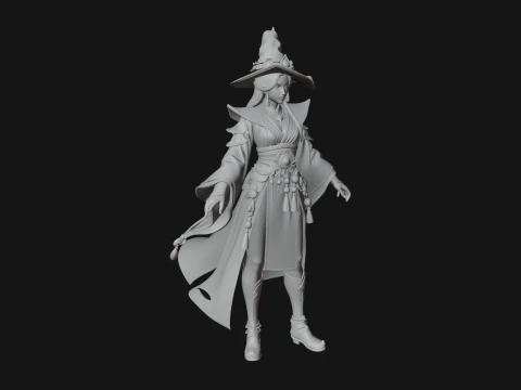 Witch Hat Sorcerer Statue Design 19 - 3D Print Model 3D Print Model