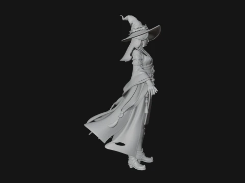 Witch Hat Sorcerer Statue Design 19 - 3D Print Model 3D Print Model