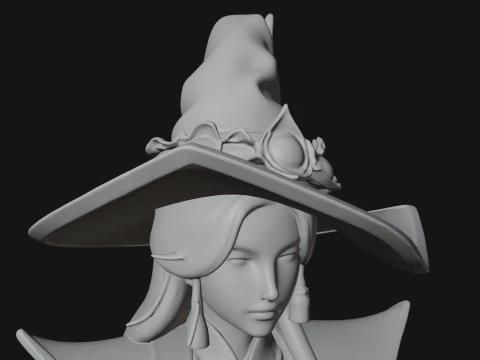 Witch Hat Sorcerer Statue Design 19 - 3D Print Model 3D Print Model