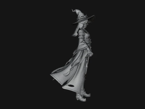 Witch Hat Sorcerer Statue Design 19 - 3D Print Model 3D Print Model