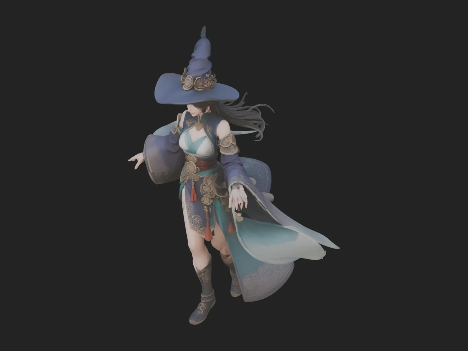 Witch Hat Sorcerer Statue Design 20 - 3D Print Model 3D Print Model .c4d .max .obj .3ds .fbx .stl .blend 