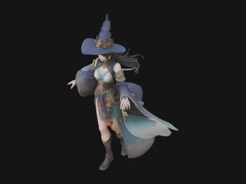 Design de est&aacute;tua de feiticeiro de chap&eacute;u de bruxa 20 - modelo de impress&atilde;o 3D Modelo de Impressão 3D