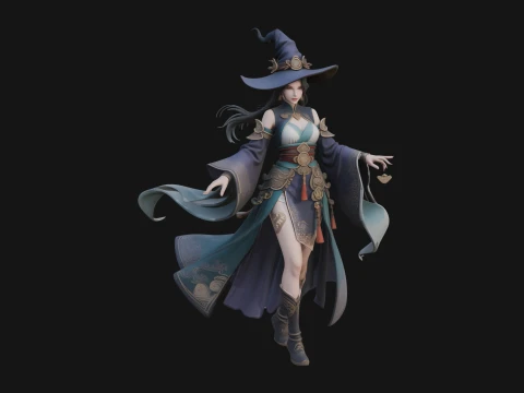 Witch Hat Sorcerer Statue Design 20 - 3D Print Model 3D Print Model