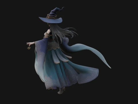Witch Hat Sorcerer Statue Design 20 - 3D Print Model 3D Print Model