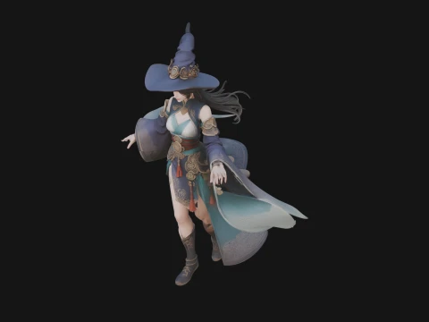 Witch Hat Sorcerer Statue Design 20 - 3D Print Model 3D Print Model