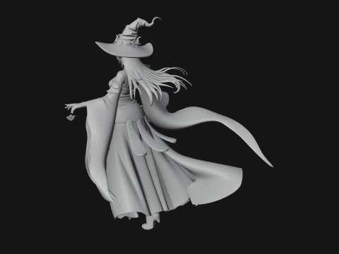 Witch Hat Sorcerer Statue Design 20 - 3D Print Model 3D Print Model