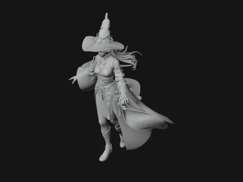Witch Hat Sorcerer Statue Design 20 - 3D Print Model 3D Print Model