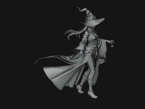 Witch Hat Sorcerer Statue Design 20 - 3D Print Model 3D Print Model