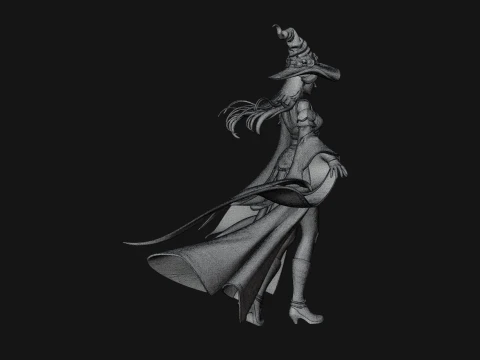Witch Hat Sorcerer Statue Design 20 - 3D Print Model 3D Print Model