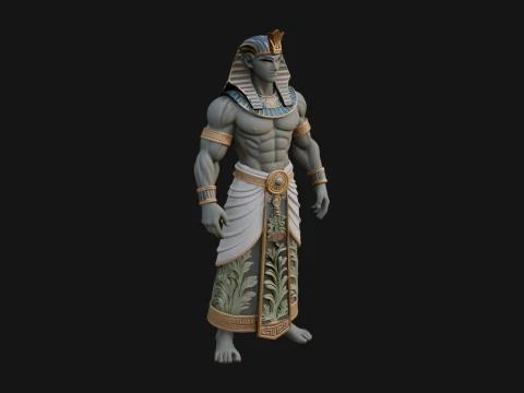Egyptian Pharaoh Standing Statue Design 14 - 3D Print Model 3D Print Model