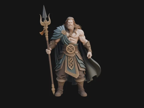 Odin with Spear Statue Design 15 - 3D Print Model 3D Print Model