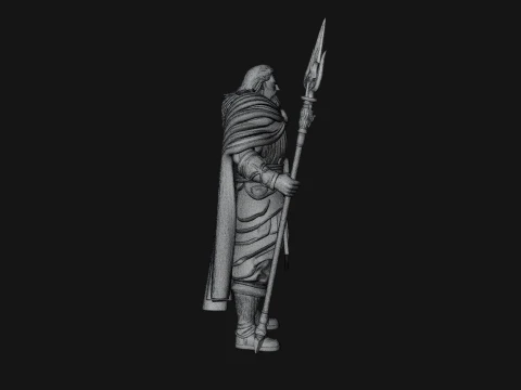 Odin with Spear Statue Design 15 - 3D Print Model 3D Print Model