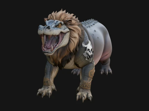 Chimera Mythical Beast Statue Design 13 - 3D Print Model 3D Print Model