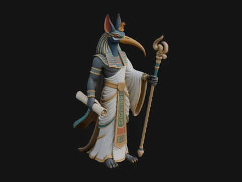 Ibis Headed Egyptian God Statue Design 2 - 3D Print Model Model do druku 3D