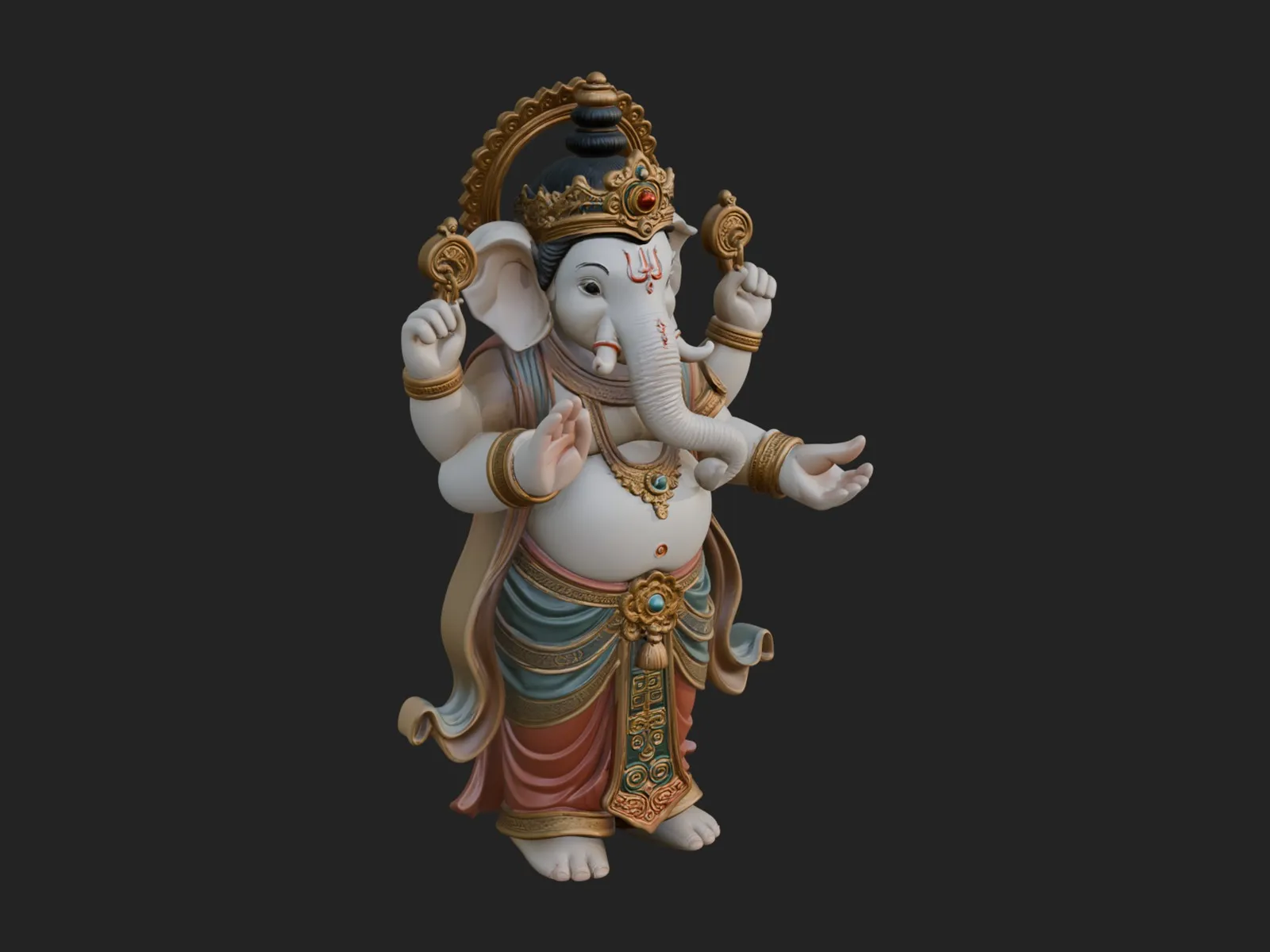 Ganesha Statue Design 13 - 3D Print Model 3D Print Model .c4d .max .obj .3ds .fbx .stl .blend 