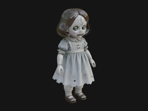 Haunted Porcelain Doll Statue Design 1 - 3D Print Model 3D Druckmodell