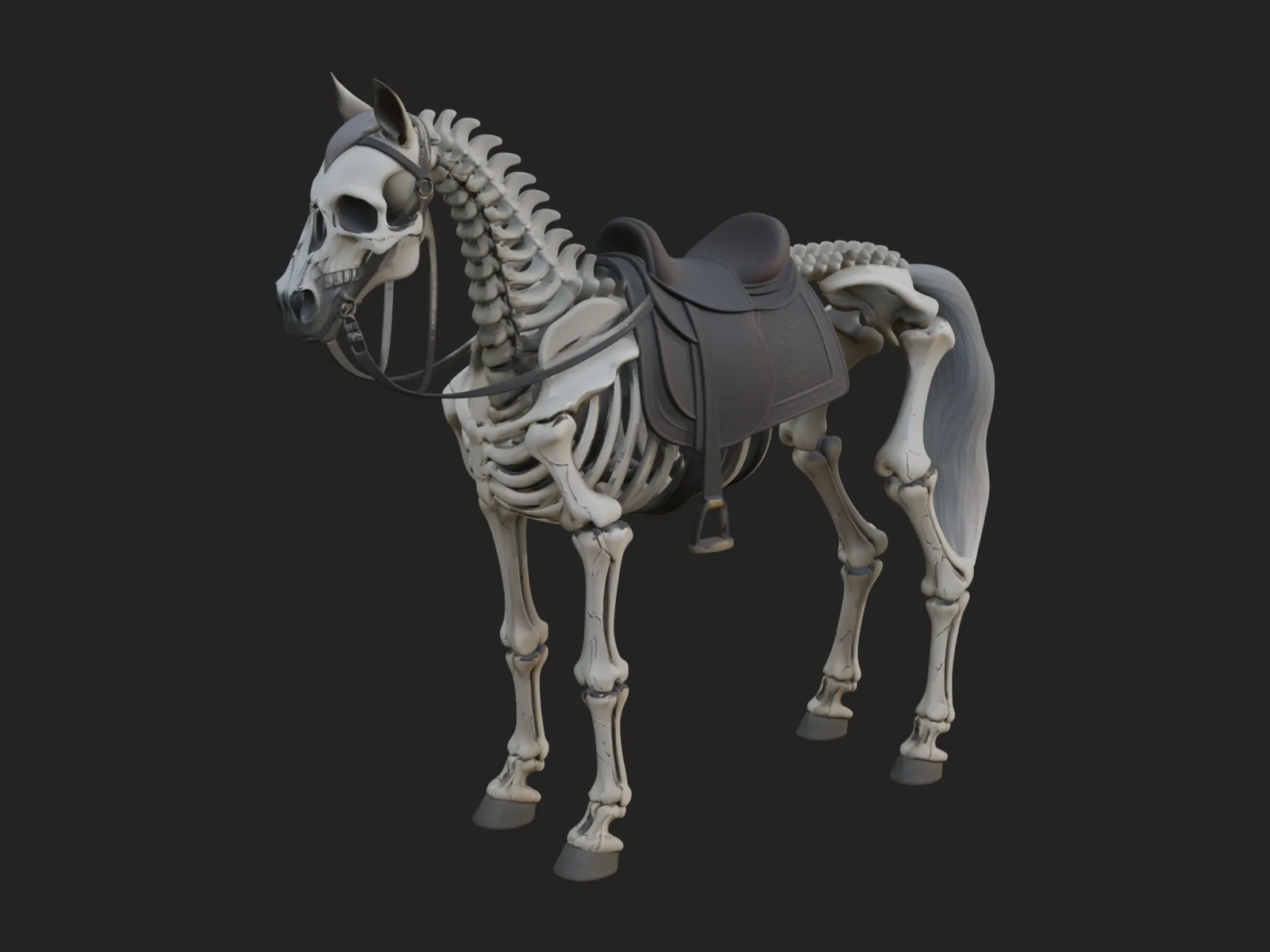Skeleton Horse Statue Design 1 - 3D Print Model 3D Print Model .c4d .max .obj .3ds .fbx .stl .blend 