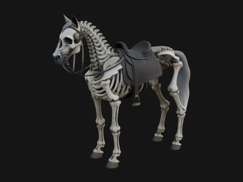 Skeleton Horse Statue Design 1 - 3D Print Model Modèles 3D en vedette