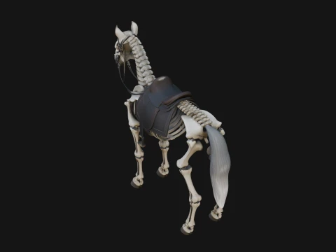 Skeleton Horse Statue Design 1 - 3D Print Model 3D Print Model