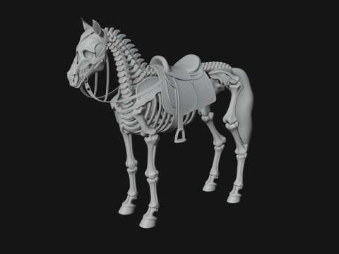 Skeleton Horse Statue Design 1 - 3D Print Model 3D Print Model