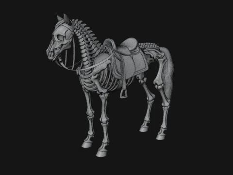 Skeleton Horse Statue Design 1 - 3D Print Model 3D Print Model