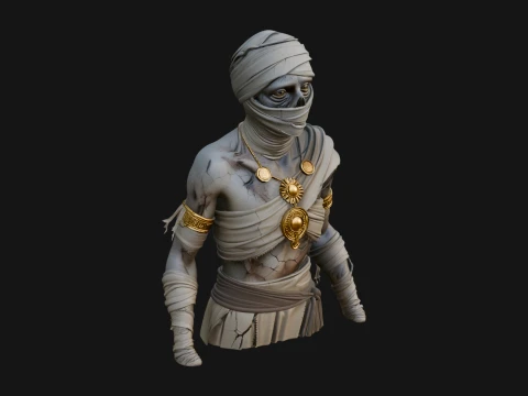 Mummy Warrior Statue Design 6 - 3D Print Model 3D Print Model