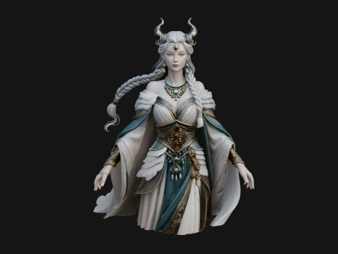 Elven Queen Statue Design 32 - 3D Print Model 3D Print Model