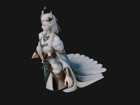 Elven Queen Statue Design 32 - 3D Print Model 3D Print Model