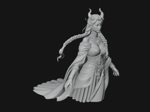 Elven Queen Statue Design 32 - 3D Print Model 3D Print Model
